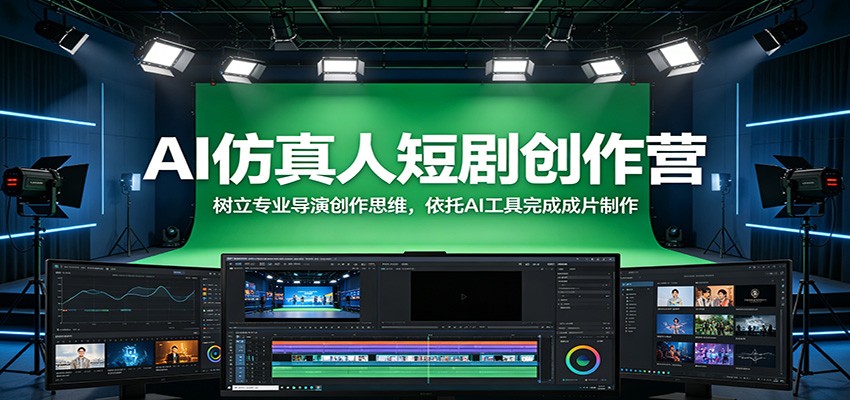 AI仿真人短剧创作营：树立专业导演创作思维，依托AI工具完成成片制作-驿想项目网