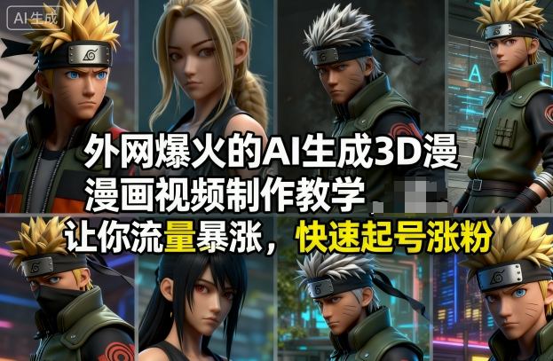 外网爆火的AI生成3D漫画视频制作教学,让你流量暴涨,快速起号涨粉!-驿想项目网