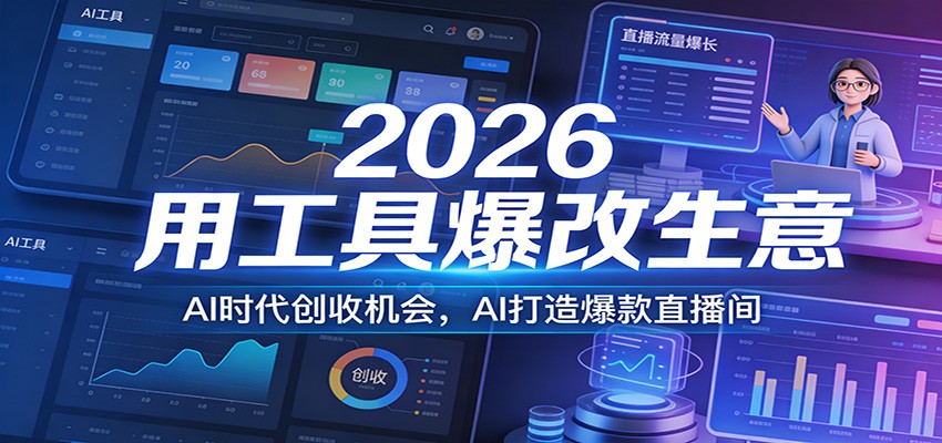 2026用工具爆改生意，AI时代创收机会，AI打造爆款直播间-驿想项目网