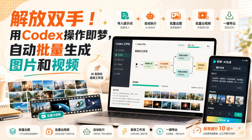 解放双手！用Codex操作即梦，自动批量生成图片和视频-驿想项目网