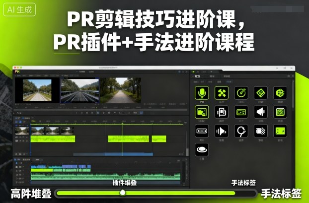 PR剪辑技巧进阶课，PR插件+手法进阶课程-驿想项目网