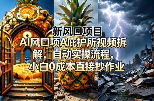 新风口项目AI庇护所视频拆解，自动实操流程，小白0成本直接抄作业-驿想项目网