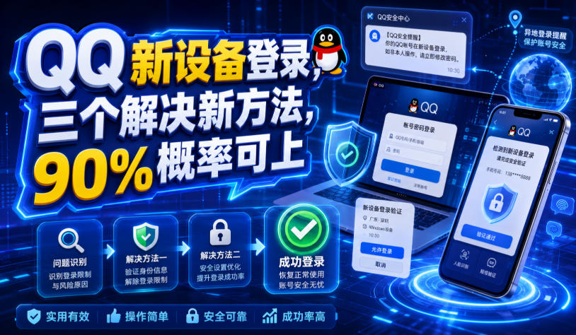 QQ新设备登录，三个解决新方法，90%概率可上-驿想项目网
