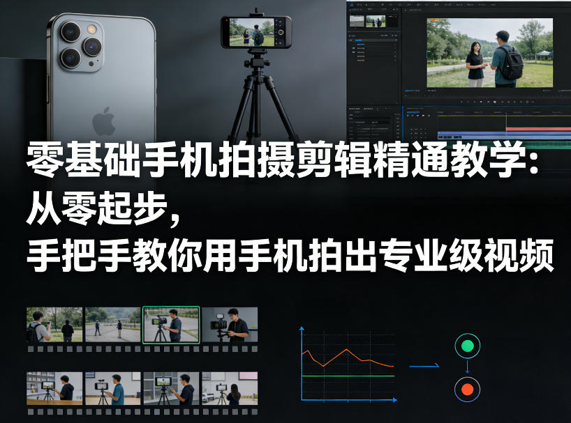 零基础手机拍摄剪辑精通教学：从零起步，手把手教你用手机拍出专业级视频-驿想项目网