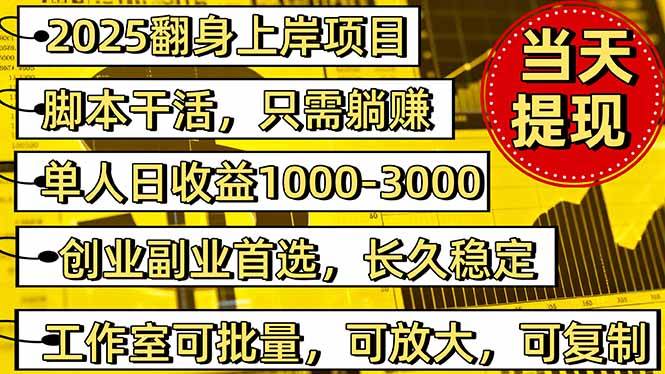 （16225期）稳定八年美金掘金2.0脚本干活，只需躺赚。单人日收益1000-3000可批量、…-驿想项目网