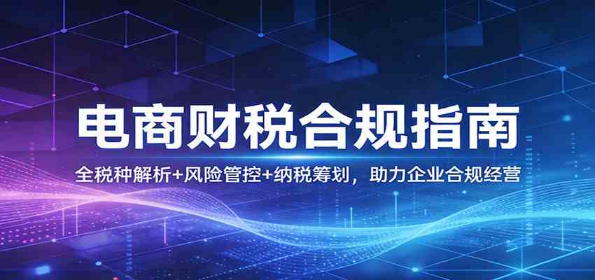 电商财税合规指南：全税种解析+风险管控+纳税筹划，助力企业合规经营-驿想项目网