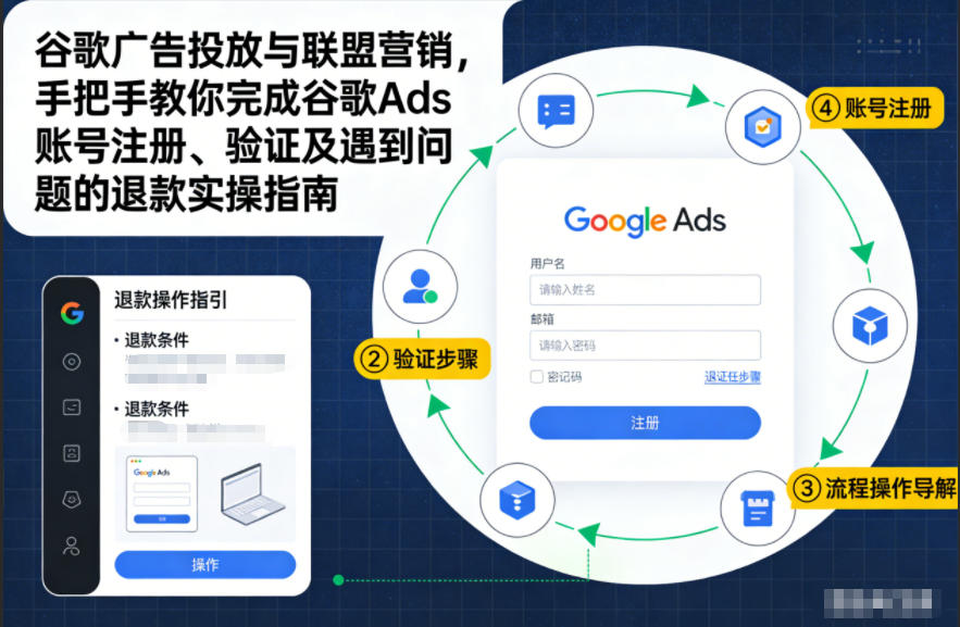 谷歌广告投放与联盟营销，手把手教你完成谷歌Ads账号注册、验证及遇到问题的退款实操指南-驿想项目网