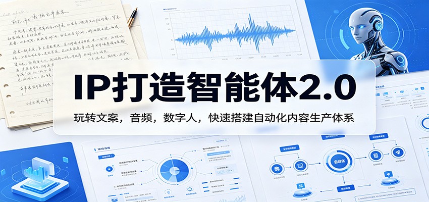 IP打造智能体2.0：玩转文案，音频，数字人，快速搭建自动化内容生产体系-驿想项目网