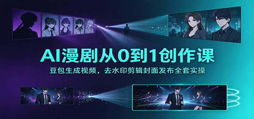AI漫剧从0到1创作课:豆包生成视频,去水印剪辑封面发布全套实操 AI漫剧从0到1创作课:豆包生成视频,去水印剪辑封面发布全套实操