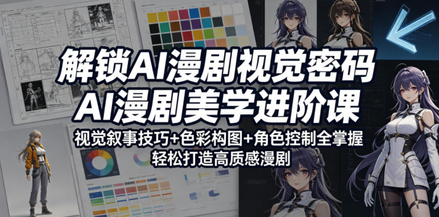 解锁AI漫剧视觉密码,AI漫剧美学进阶课,视觉叙事技巧+色彩构图+角色控制全掌握,轻松打造高质感漫剧(更新)-驿想项目网