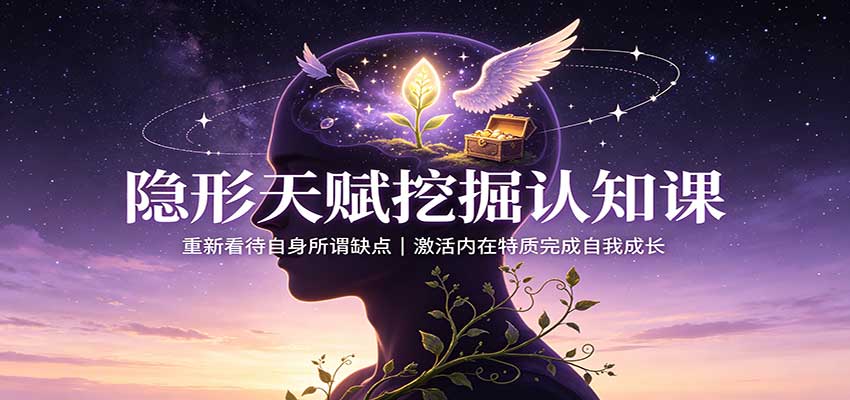 隐形天赋挖掘认知课：重新看待自身所谓缺点，激活内在特质完成自我成长-驿想项目网