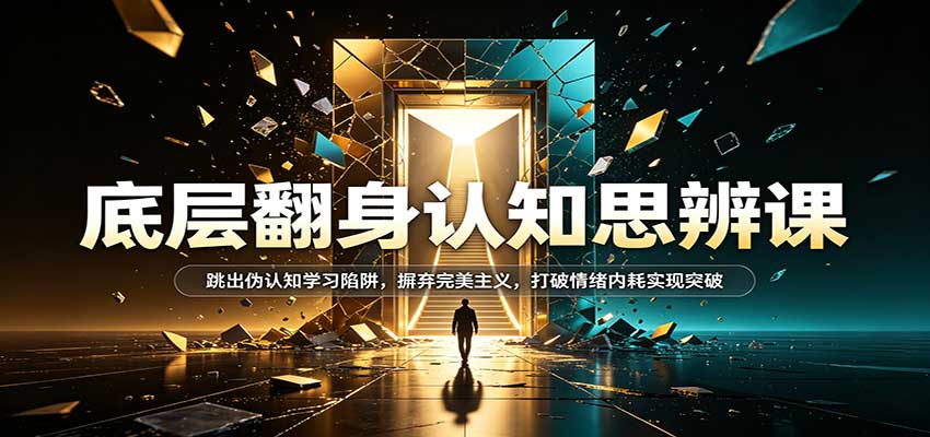 底层翻身认知思辨课:跳出伪认知学习陷阱,摒弃完美主义,打破情绪内耗实现突破-驿想项目网