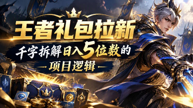 王者游戏礼包拉新_千字拆解日入5位数的项目逻辑-驿想项目网