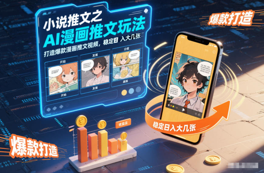 小说推文之AI漫画推文玩法，打造爆款漫画推文视频，稳定日入大几张-驿想项目网