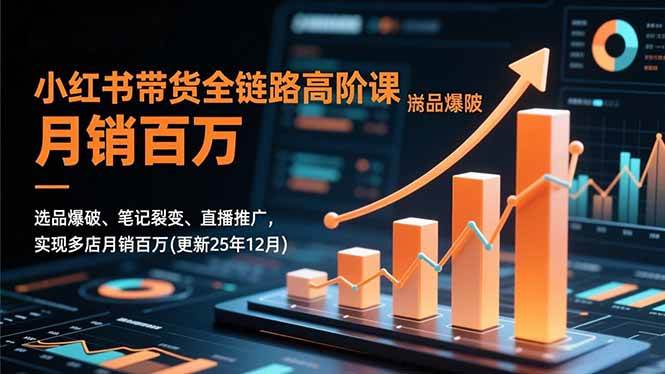 (16842期)小红书带货全链路高阶课,选品爆破、笔记裂变、直播推广,实现多店月销百万(更新25年12月)-驿想项目网