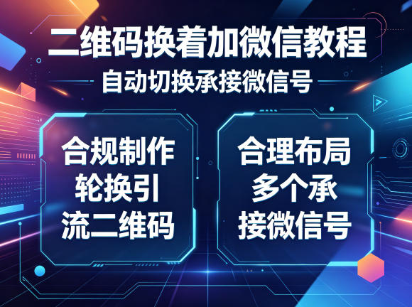 二维码换着加微信教程，自动切换承接微信号，合规制作轮换引流二维码，合理布局多个承接微信号-驿想项目网
