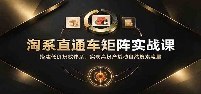淘系直通车矩阵实战课：搭建低价投放体系，实现高投产撬动自然搜索流量-驿想项目网