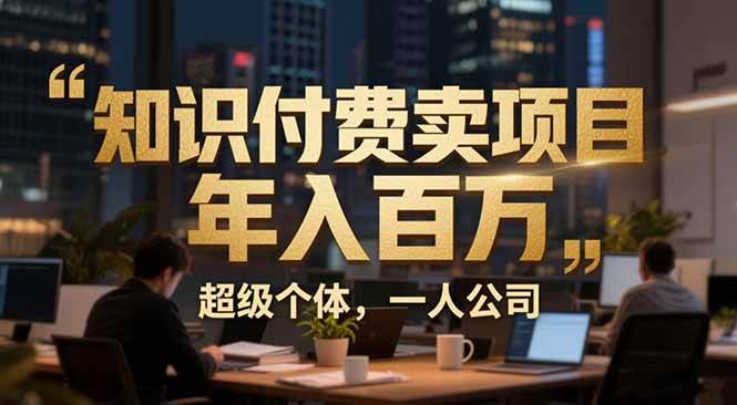 （17134期）从0到年入百万：超级个体实战心得公开，个人IP×精准引流×成交系统全拆解-驿想项目网