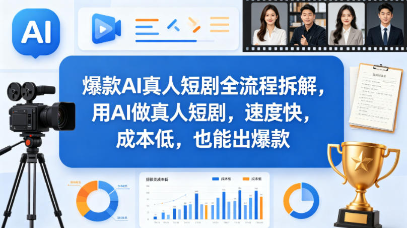 爆款AI真人短剧全流程拆解,用AI做真人短剧,速度快,成本低,也能出爆款-驿想项目网