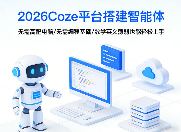 2026Coze平台搭建智能体，无需高配电脑、无需编程基础，哪怕数学和英文薄弱也能轻松上手-驿想项目网