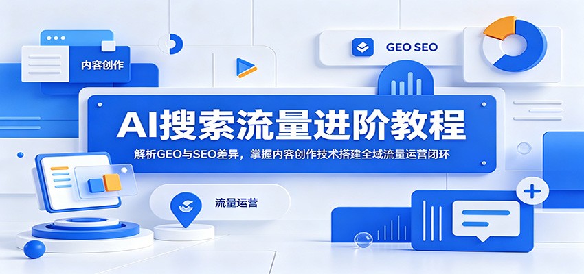 AI搜索流量进阶教程:解析GEO与SEO差异,掌握内容创作技术搭建全域流量运营闭环-驿想项目网