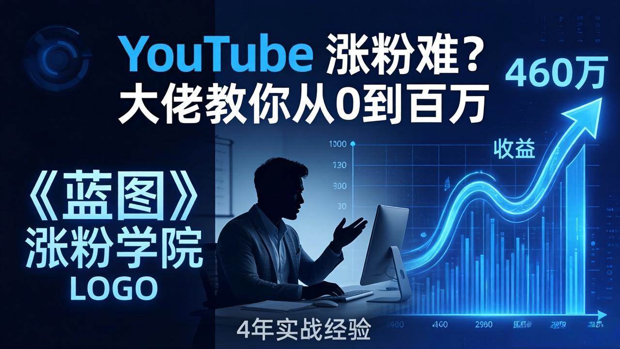 （17836期）YouTube 涨粉难？《蓝图涨粉学院》：4 年赚 460 万的大佬教策略，从0到百万有路径！-驿想项目网