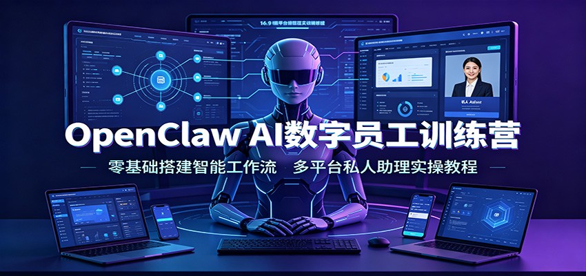 OpenClaw AI数字员工训练营：零基础搭建智能工作流，多平台私人助理实操教程-驿想项目网