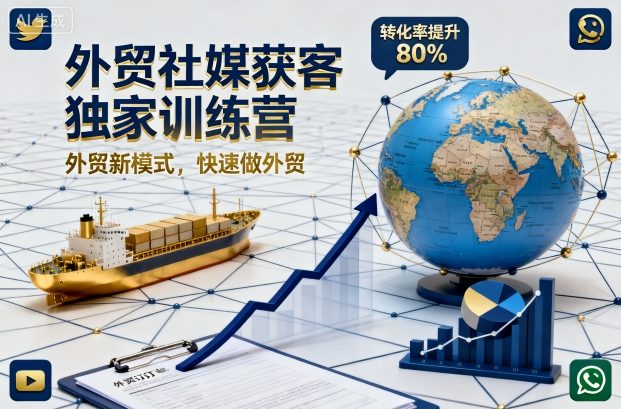 外贸社媒获客独家训练营，外贸新模式，快速做外贸（更新26年4月）-驿想项目网