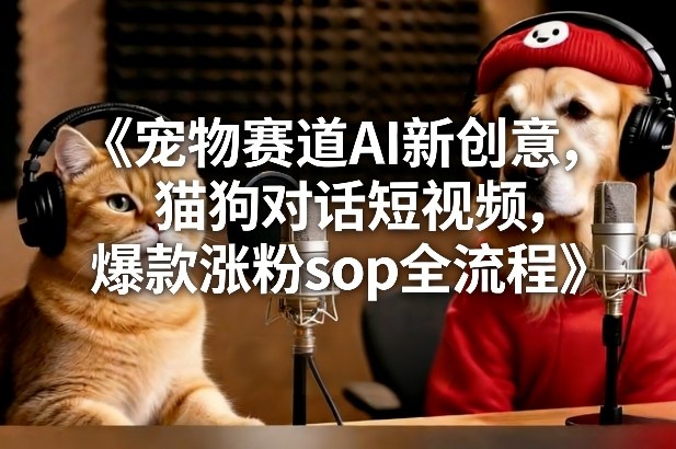 宠物赛道AI新创意，猫狗对话短视频，爆款涨粉sop全流程-驿想项目网