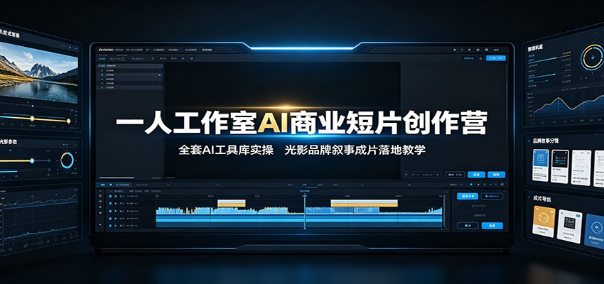 一人工作室AI商业短片创作营:全套AI工具库实操,光影品牌叙事成片落地教学-驿想项目网