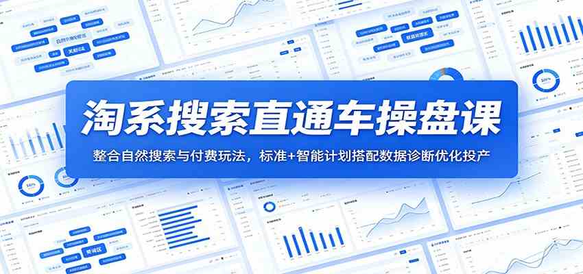 淘系搜索直通车操盘课：整合自然搜索与付费玩法，标准+智能计划搭配数据诊断优化投产-驿想项目网