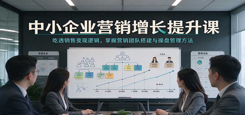 中小企业营销增长提升课：吃透销售变现逻辑，掌握营销团队搭建与操盘管理方法-驿想项目网