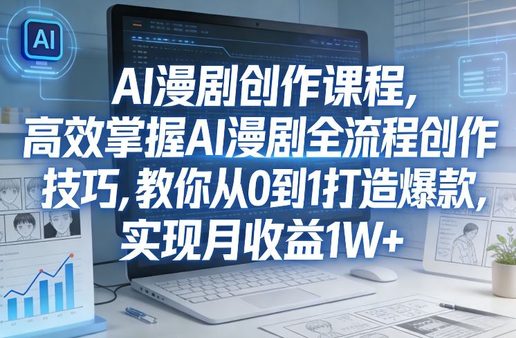 某社群AI漫剧创作课程，高效掌握AI漫剧全流程创作技巧，教你从0到1打造爆款，实现月收益1W+-驿想项目网
