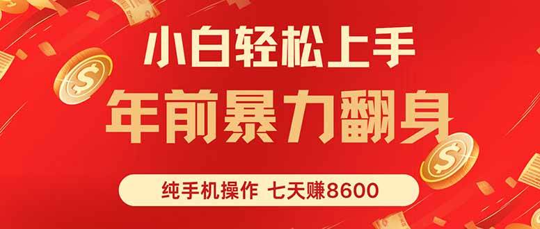 （16080期）七天狂赚8600，小白纯手机操作，日入1000+-驿想项目网