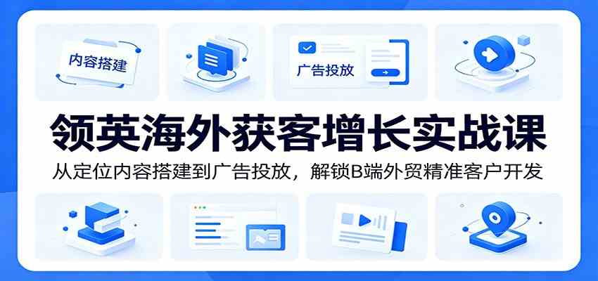 领英海外获客增长实战课:从定位内容搭建到广告投放,解锁B端外贸精准客户开发-驿想项目网