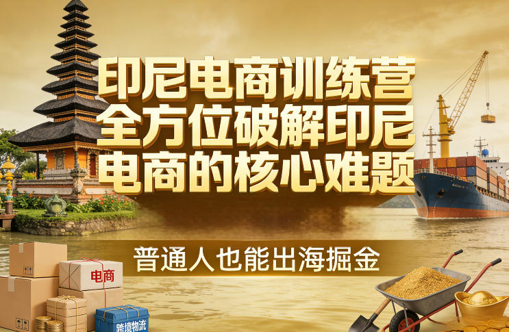 印尼电商训练营，全方位破解印尼电商的核心难题，普通人也能出海掘金-驿想项目网