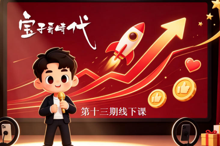 宝子哥抖音直播第13期VIP线下课9月5-6日，26年最值得看的直播课程，快速突破直播间流量瓶颈，打造高效起号闭环-驿想项目网