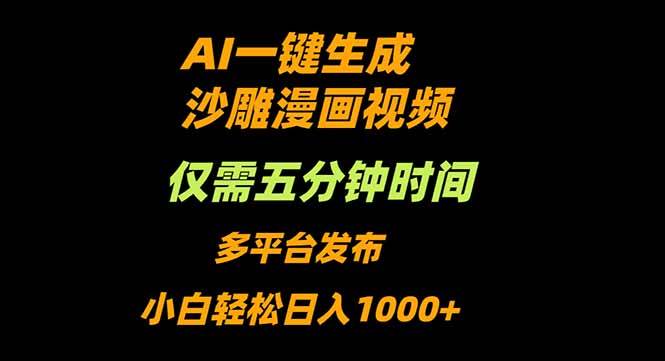 （16320期）AI一键生成沙雕动漫视频，只需5分钟，小白轻松日入1000+-驿想项目网