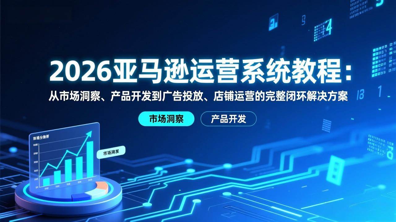 （17208期）2026亚马逊运营系统教程：从市场洞察、产品开发到广告投放、店铺运营的完整闭环解决方案-驿想项目网