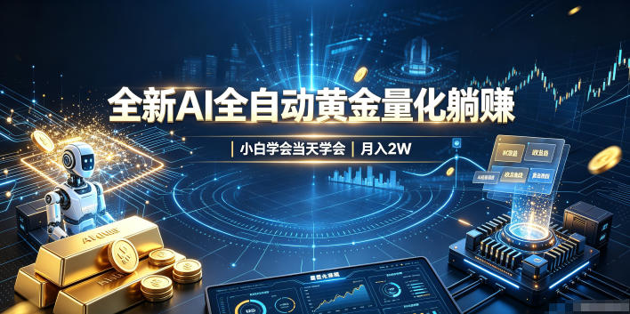 全新AI全自动黄金量化躺賺：小白学会当天学会，月入2W！【揭秘】-驿想项目网