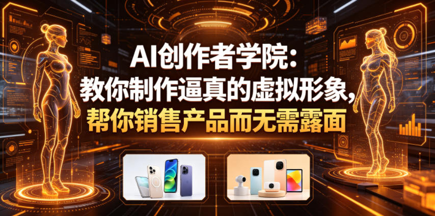 AI创作者学院：教你制作逼真的虚拟形象，帮你销售产品而无需露面【原创双语字幕】-驿想项目网