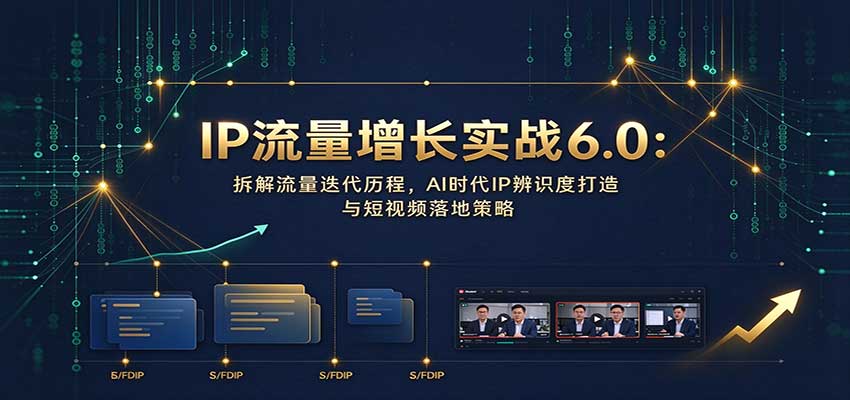 IP流量增长实战6.0：拆解流量迭代历程，AI时代IP辨识度打造与短视频落地策略-驿想项目网