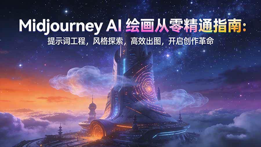 （17118期）Midjourney AI绘画从零精通指南：提示词工程，风格探索，高效出图，开启创作革命-驿想项目网
