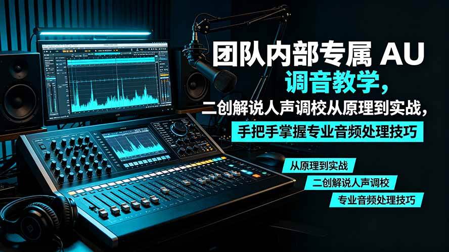 （19517期）某大佬团队内部专属 AU 调音教学，二创解说人声调校从原理到实战，手把手掌握专业音频处理技巧-驿想项目网