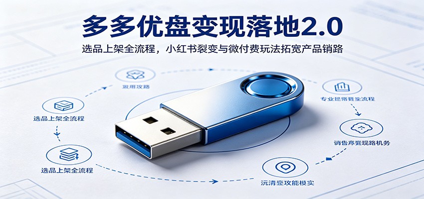 多多优盘变现落地2.0：选品上架全流程，小红书裂变与微付费玩法拓宽产品销路-驿想项目网