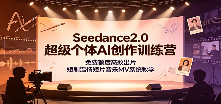 Seedance2.0超级个体AI创作训练营：免费额度高效出片，短剧温情短片音乐MV系统教学-驿想项目网