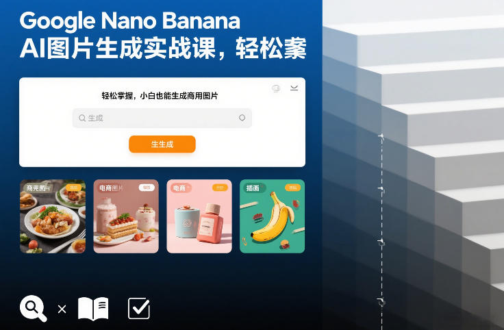 Google Nano Banana AI图片生成实战课，轻松掌握，小白也能生成商用图片-驿想项目网