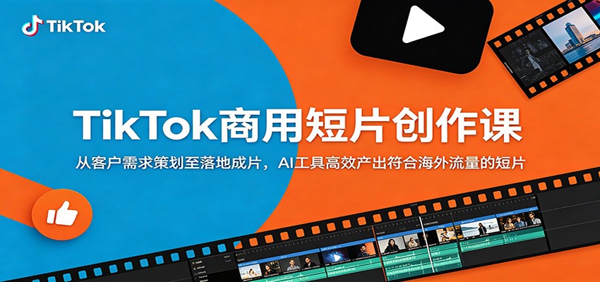 TikTok商用短片创作课：从客户需求策划至落地成片，AI工具高效产出符合海外流量的短片-驿想项目网