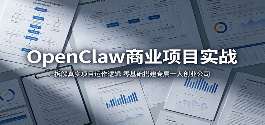 OpenClaw商业项目实战：拆解真实项目运作逻辑，零基础搭建专属一人创业公司-驿想项目网