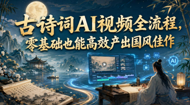 古诗词AI视频全流程，零基础也能高效产出国风佳作-驿想项目网